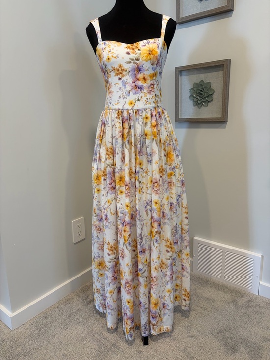 Aqua Blu Dresses & Skirts - Aqua Blu Floral Cotton & Silk Wedding Guest Formal Dress With Pockets NWT!
